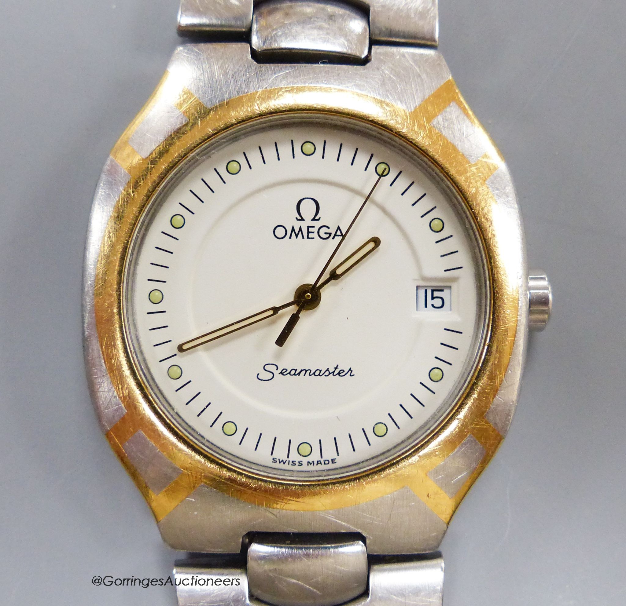 A gentleman’s Omega Seamaster stainless steel quartz wristwatch